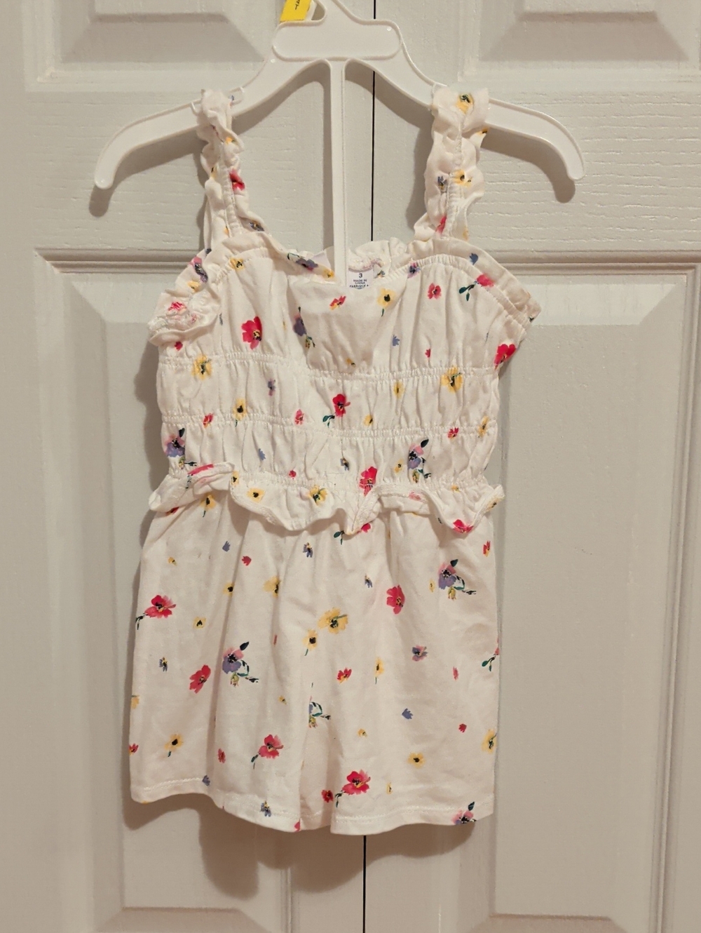 Gap White Floral Smocked Romper